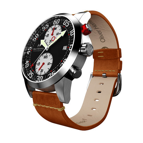 Brushed Sport Chronograph with Tan Leather Strap - WTC17SB81BWVT