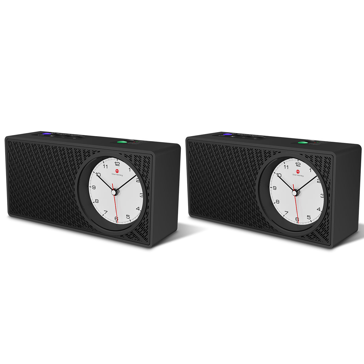 A Pair of Black Robin Bluetooth Speaker Alarm Clock - RB4B5W