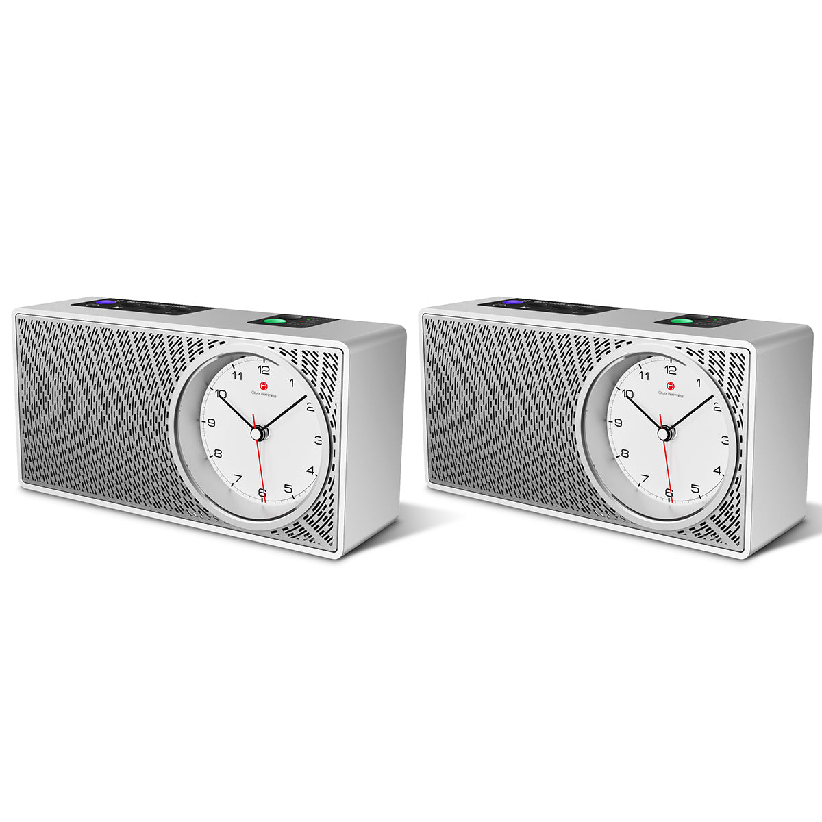 A Pair of Silver Robin Bluetooth Speaker Alarm Clock - RS4S5W